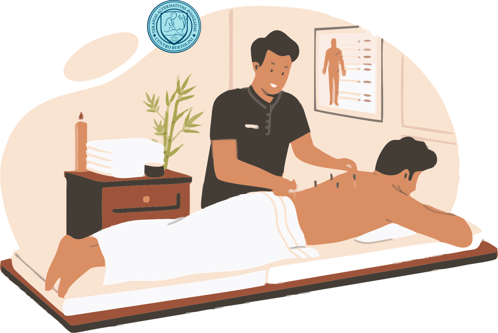 Ambiente de SPA con velas y aceites